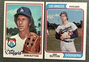 Don Sutton 2 Card Lot Topps 1974 & 1978 #220 & 310 Los Angeles Dodgers - Picture 1 of 6