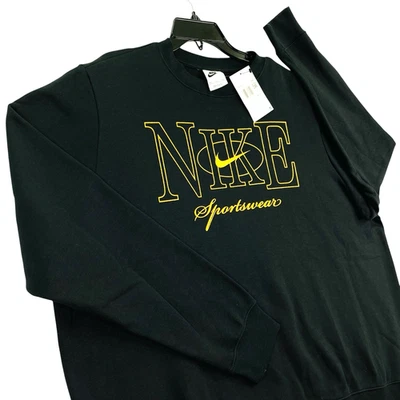 Nike Sudadera Mujer 2XL Negro Dorado Ropa Deportiva Club Polar Crew FV8057-010 Nueva Foto 1 de 4