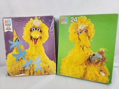 Lot of 2 Milton Bradley PUZZLES Sesame Street BIG BIRD 24 pc Kids childrens - Image 1 of 3