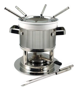 Basel 3-in-1 Fondue Set – Stainless Steel Pot with Ceramic Insert for Meat, C... - Picture 1 of 1