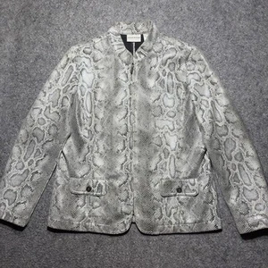 Chaqueta Alfred Dunner Para Mujer Talla 14 Estampado Piel de Serpiente Cremallera Completa Informal - Imagen 1 de 8