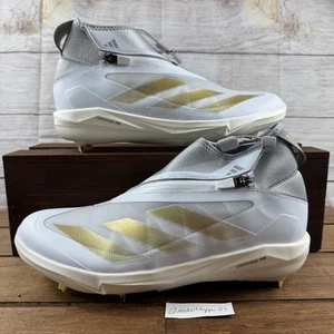 Adidas Adizero Impact + Metall Baseball Stollen grau gold IF8483 Herren Größe 10,5 - Bild 1 von 7