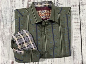 New Robert Graham Shirt Sz L Button Down Vintage India - Picture 1 of 7