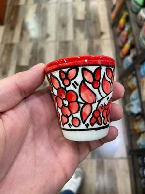 Tazas de té de cerámica pintadas a mano varios juegos - Diseño floral turco - Multicolor Foto 1 de 4