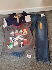 Boys 9-10 Years Jeans And Long Sleeve Tops (B102)