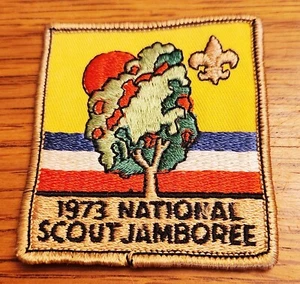 1973 National Scout Jamboree - Tree w/ Sun - USA Stripes - Vintage Patch - Scout - Bild 1 von 2