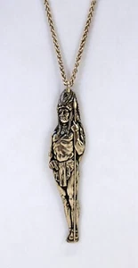 Incredibile CIONDOLO cucchiaio CAPO NATIVI AMERICANI in argento sterling e COLLANA da 18" - Foto 1 di 10