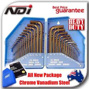 NDI 30PCS METRIC + IMPERIAL COMBINATION ALLEN HEX WRENCH KEY SET ND-0702 - Picture 1 of 4