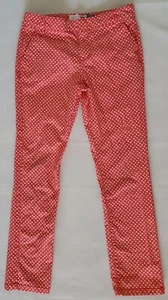 Old Navy The Pixie Pants Girls Size 12 Reg (27x24) Coral Polka Dot Stretch - Picture 1 of 8