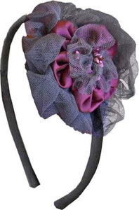 NEW Isobella & Chloe Purple & Grey Holiday Girls Headband Tulle & Sequins Last 2 - Picture 1 of 1