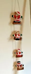 Minature Bears Sitting On Swings Hanging Ornament Four Bears New - Picture 1 of 8