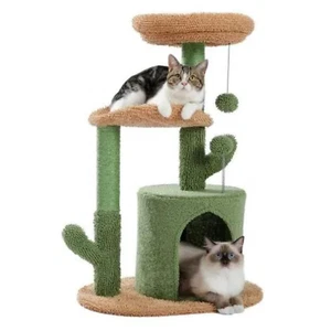 Moderner Kaktus Katzenbaum mit Plüschkugel Höhle Sisalseil - Bild 1 von 7