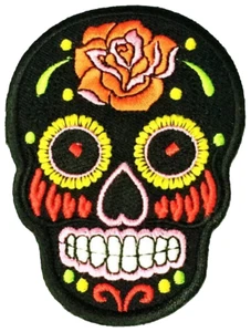 Aplique de arte popular mexicano mexicano grande de 8 pulgadas para cráneo de azúcar - Imagen 1 de 1