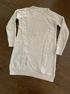 Gap Kids Size M (10) Tunic Length Ivory Cable Knit Sweater EUC - Picture 1 of 2