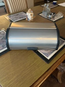 Bread Loaf storage box for kitchen countertop. Matte Brabantia. Steel fingerprin - Picture 1 of 4