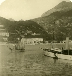 France French Riviera Menton Garavan Bay Old Stereoview Photo NPG 1900 - Picture 1 of 3