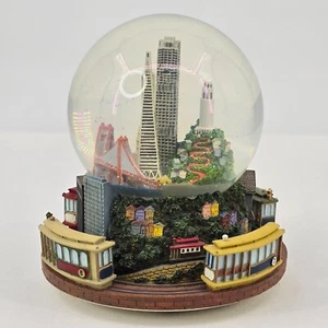 San Francisco Cable Car Snow Globe Music Box JJJ Imports 6.5"H Rotating Base - Picture 1 of 8