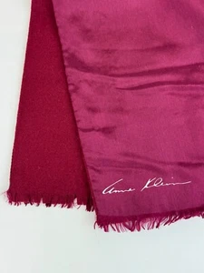 Anne Klein Color Plus 100% Silk & Wool Burgundy Scarf * 46 x 8 - Picture 1 of 3