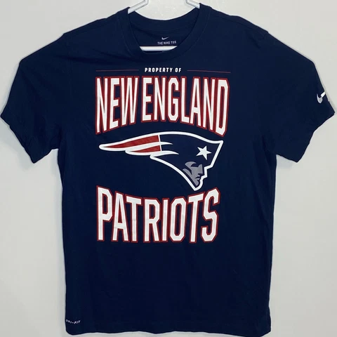 New England Patriots NFL Blue Men's Short Sleeve Graphic L Dri-Fit Nike Tee Cover