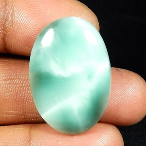 Sky Blue Hemimorphite Gemstone Larimar Pattern Cabochon Oval Shape 28 Cts HM-84 - Picture 1 of 6