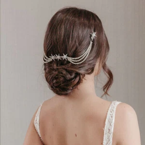 Mujeres Estrás Peine Estrella Metal Joyería Cadena Cabello Prendas para la cabeza 08021 - Imagen 1 de 10