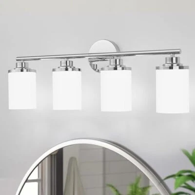 Светильники для ванной, 4 светильника для туалетного столика, светильники для ванной 4 лампы хромированные - Изображение 1 из 4