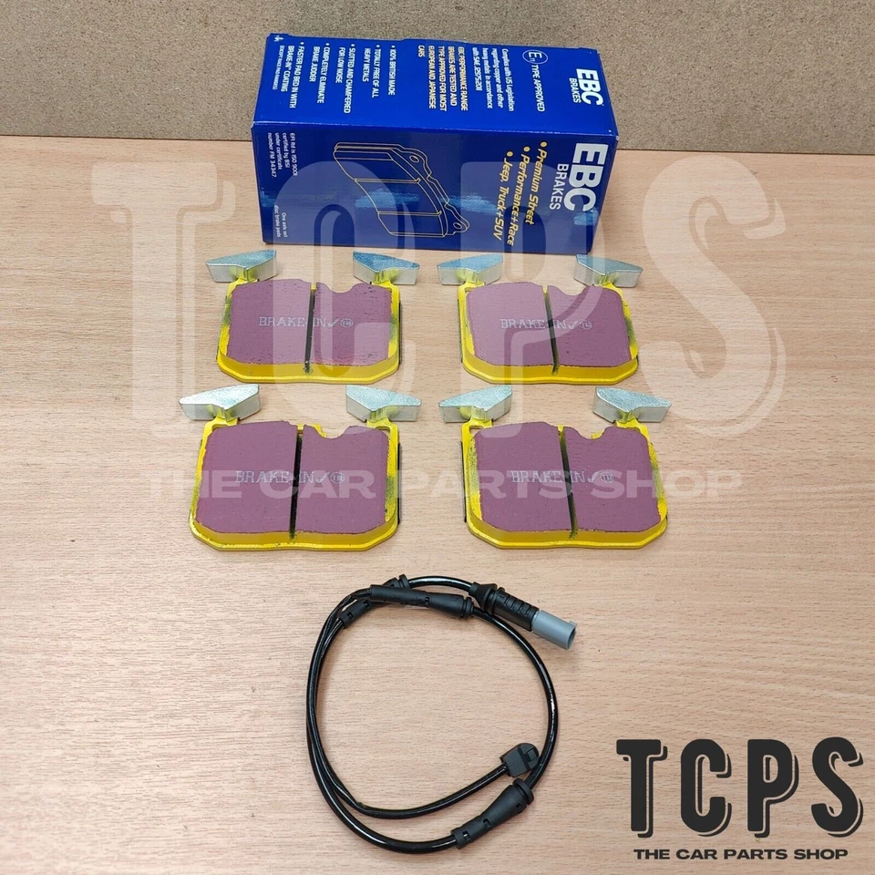 FITS BMW M240i PETROL 15-21 EBC YELLOW STUFF REAR BRAKE PADS PACK + REAR SENSOR - Image 1 of 1