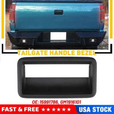 Black Tailgate Tail Gate Handle Bezel for Chevy CK 1500 2500 3500 Pickup Truck - Imagem 1 de 4