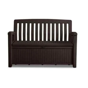 Patio 60 Gal. Brown Resin Outdoor Storage Bench - Picture 1 of 6