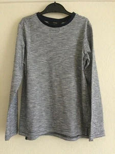 Fine striped long sleeved top, blue/white, 7/8 years - Picture 1 of 5