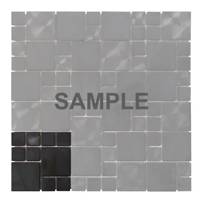 Black Industrial Style Stainless Steel Metallic Square Pattern Mosaic Tile - Image 1 of 4