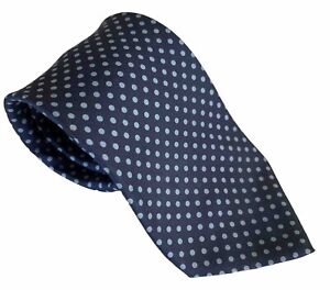 VTG Brooks Brothers Makers Silk Polka Dot Tie Blue 58 x 3 1/2 Made USA