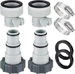 Pool Hose Adapter A & B - Conversion Connector for 1.5"&1.25" Hoses with Clamps - Picture 1 of 5