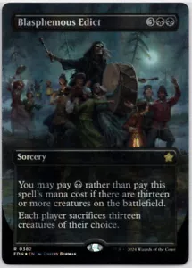 MTG Blasphemous Edict (Borderless) (Mana Foil) #382 Foundations Foil NM/M - Picture 1 of 3