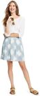 Bnwt Boden Ladies Lily Lined 100% Linen Blue, White  Mini Skirt 18 Long
