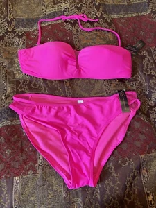 Juniors No Boundaries Hot Pink Convertible XL bikini set- new - Picture 1 of 11