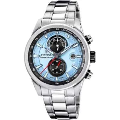 Orologio cronografo Uomo Ragazzo Festina CHRONO Timeless F20694/2 azzurro - Immagine 1 di 3