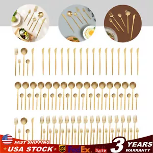 90 Set Tableware Stainless Steel kitchen Utensils Spoon Fork Knives For Party - Picture 1 of 15