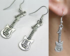 2 x SG style electric guitar pewter earrings charms