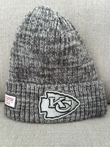 New Era Kansas City Chiefs Crucial Catch Intercept Cancer Gray Beanie One Size - Picture 1 of 4