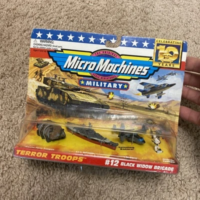 Vintage Micro Machines Military Terror Troops #12 Black Widow Brigade MOC- New - Image 1 of 4