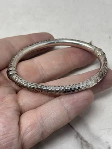 Sterling Silber gehämmert aufklappbar Armreif Armband 925 Thailand 7" - Bild 1 von 8