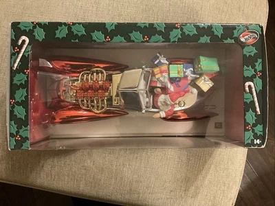 2002 Hot Wheels Holiday Santa's Speedster Red Chrome Christmas 1:18 NRFB New - Image 1 of 4