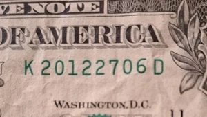 June 27, 2012 Birthday note Fancy Serial Number One Dollar Bill - Picture 1 of 6