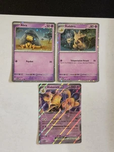 Abra & Kadabra & Alakazam EX Evolutions Cosmos HOLO 3 Card Set Pokemon 151 MINT - Picture 1 of 2