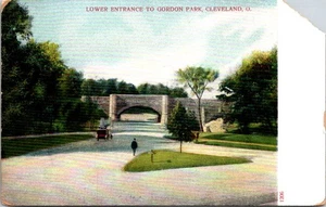 Postcard Lower Entrance To Gordon Park Cleveland Ohio OH Corner Gone - Picture 1 of 2