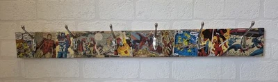 Marvel Comic Decorated Wall Mounted 6 Coat Hooks Spiderman Hulk Thor Iron Man - Image 1 of 4