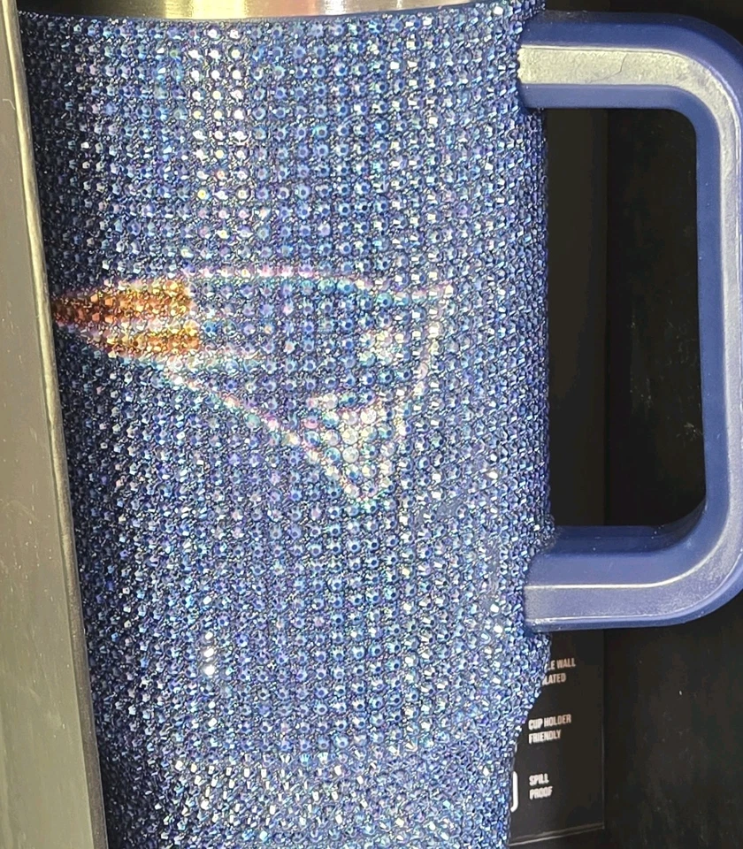 New NFL New England Patriots Bling Colossal 46 oz Tumbler Blue Rhinestones NEW - Image 1 of 4