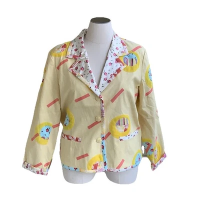 NEW Koos of Course Linen Blend Blazer XL Yellow Lagenlook Jacket Cottagecore - Image 1 of 4