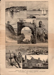 1876 Harpers Weekly  -  New Mackinac State Park in Michigan - Picture 1 of 1